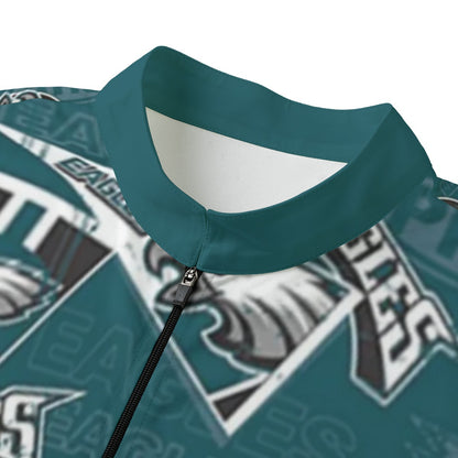 Philadelphia Football Game Day All-over Print Men's Billiard Cloth With Black Zipper