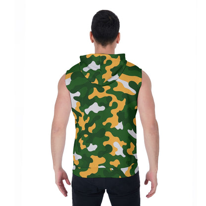 Green Bay Football Game Day All-Over Print Men's Zipper-Up Sleeveless Hoodie