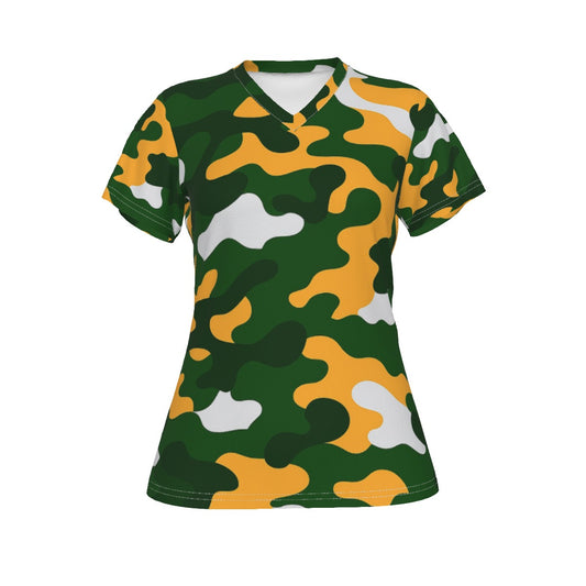 Green Bay Football Game Day All-Over Print V-neck Women's T-shirt