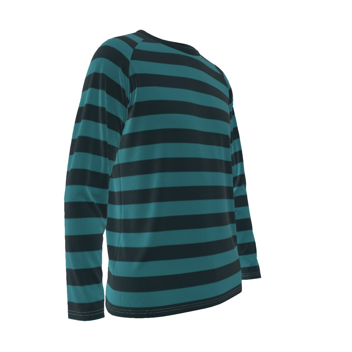 Teal and Black Striped Long Sleeve Shirt – Casual Coastal Style