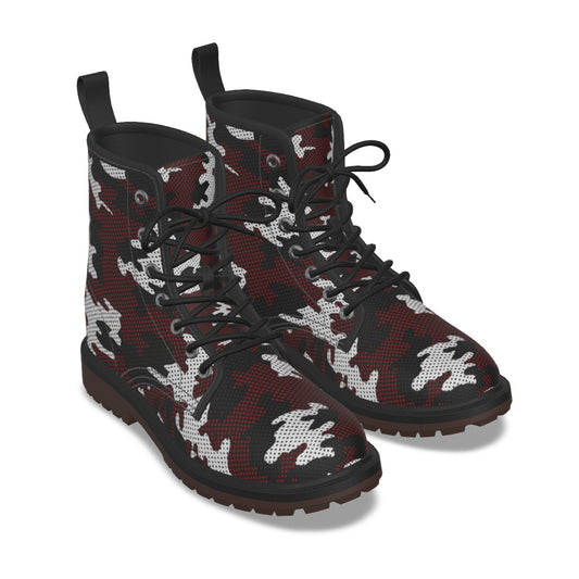 Urban Legend South Carolina Garnet, Black, and White Camo Martin Short Boots – Gamecocks-Inspired St