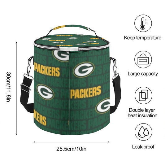 Green Bay Football Game Day Insulated Cylinder Cooler Bag