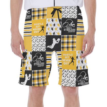 Pittsburgh Steelers Men's Beach Shorts With Side Pocket