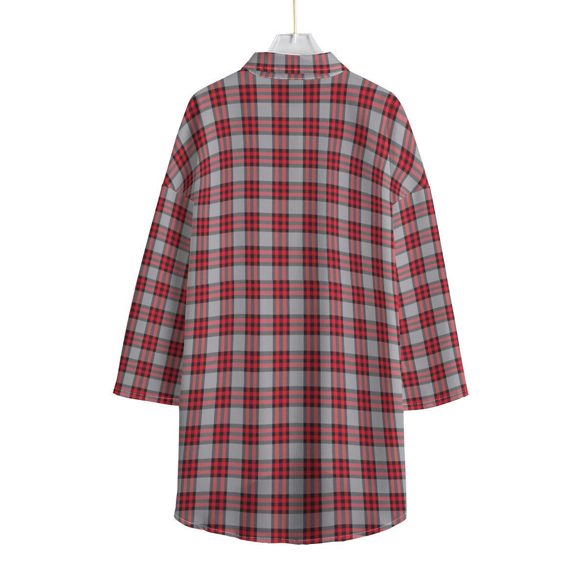 Ohio State Tartan Plaid Buckeyes Women's Chiffon Shirt With Elbow Sleeve