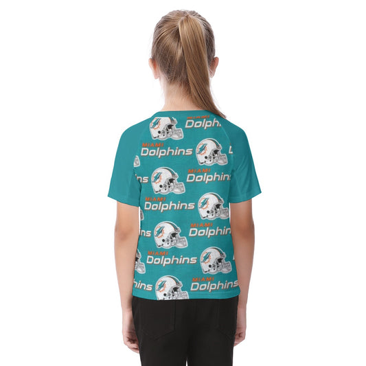 Miami Football Game Day All-Over Print Kid's Raglan Sleeve T-shirt