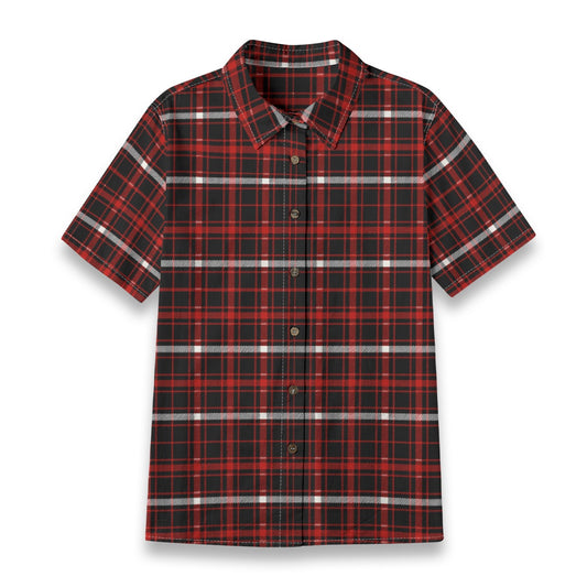 Nebraska Tartan Plaid Cornhuskers Women's Shirt | 125GSM Cotton