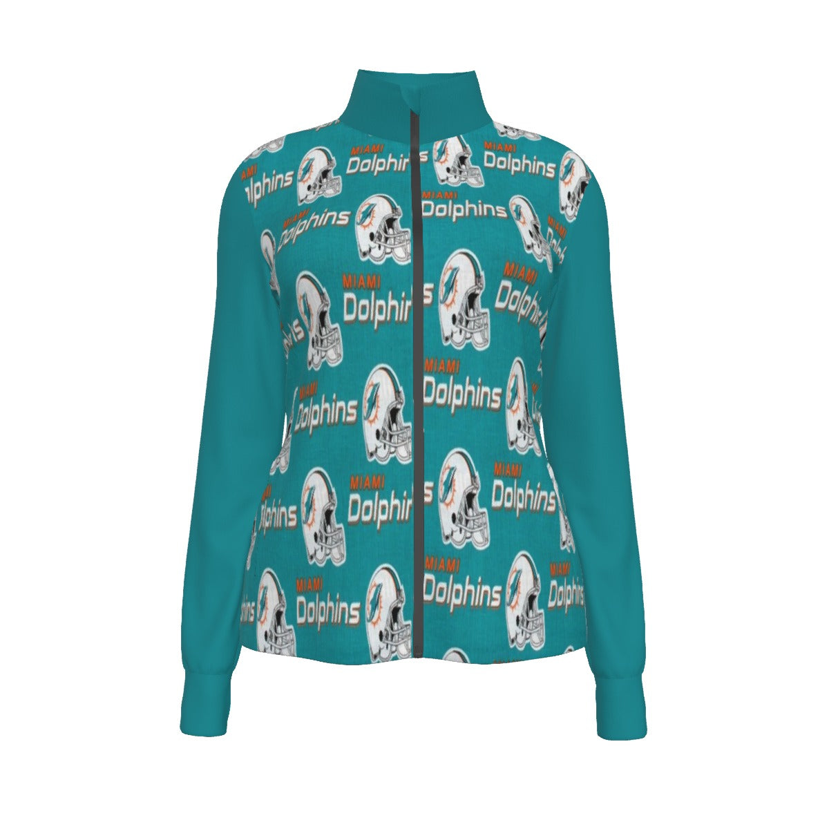 Miami Football Game Day All-Over Print Women's Long Sleeve Thumbhole Jacket|230GSM