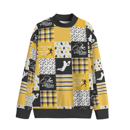 Pittsburgh Steelers All-Over Print Unisex Mid-high Collar Drop Shoulder Sweatshirt