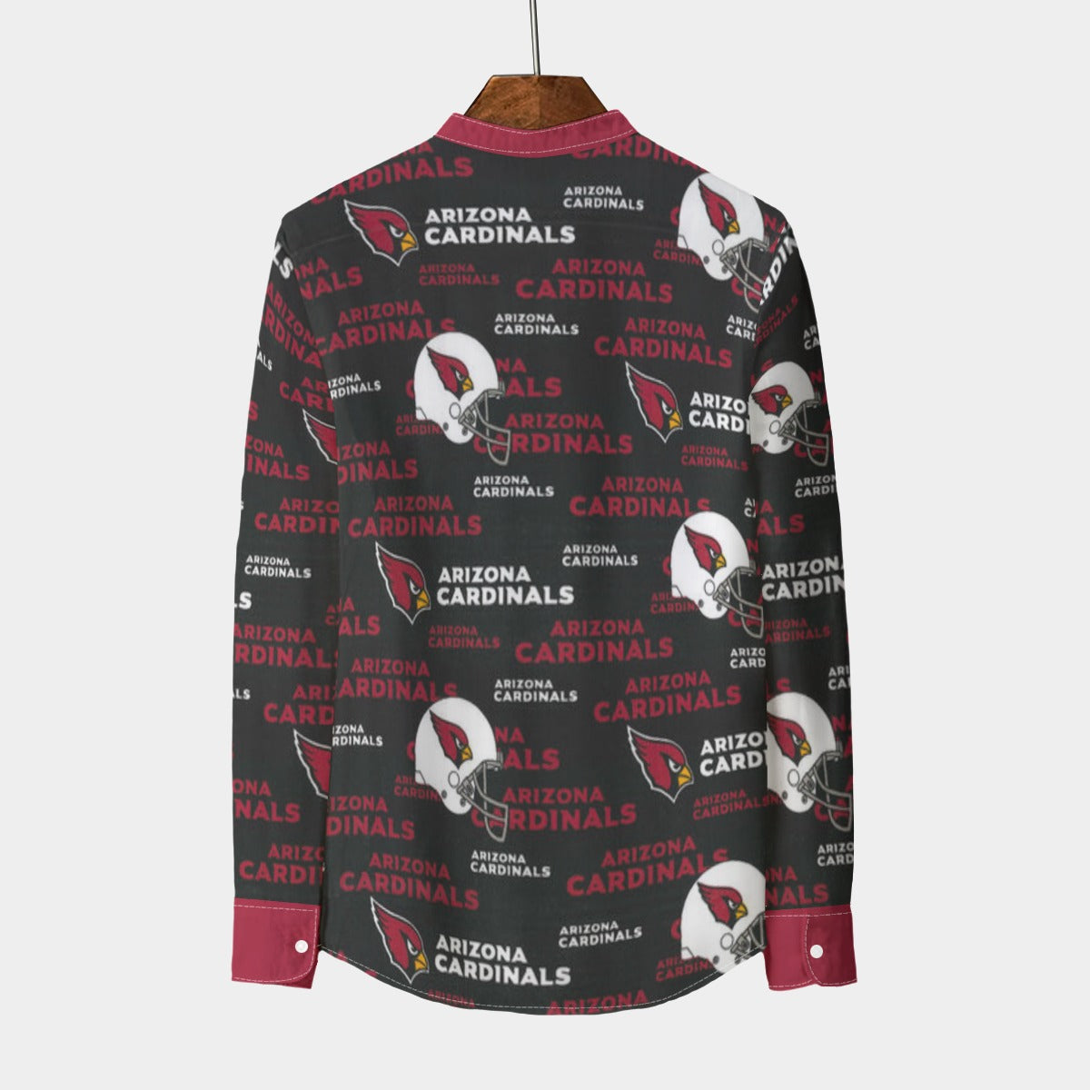 Arizona Cardinals  Stand Collar Shirt With Long Sleeve|110GSM Imitation Flax