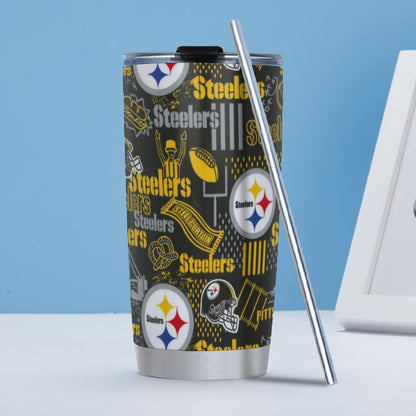 Pittsburgh Steelers Tumbler 20oz (with Straw)