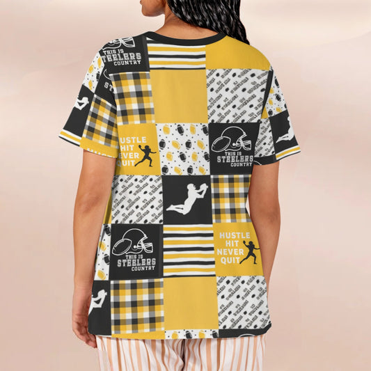 All-Over Print Women's Loose V-Neck Short-Sleeve T-Shirt
