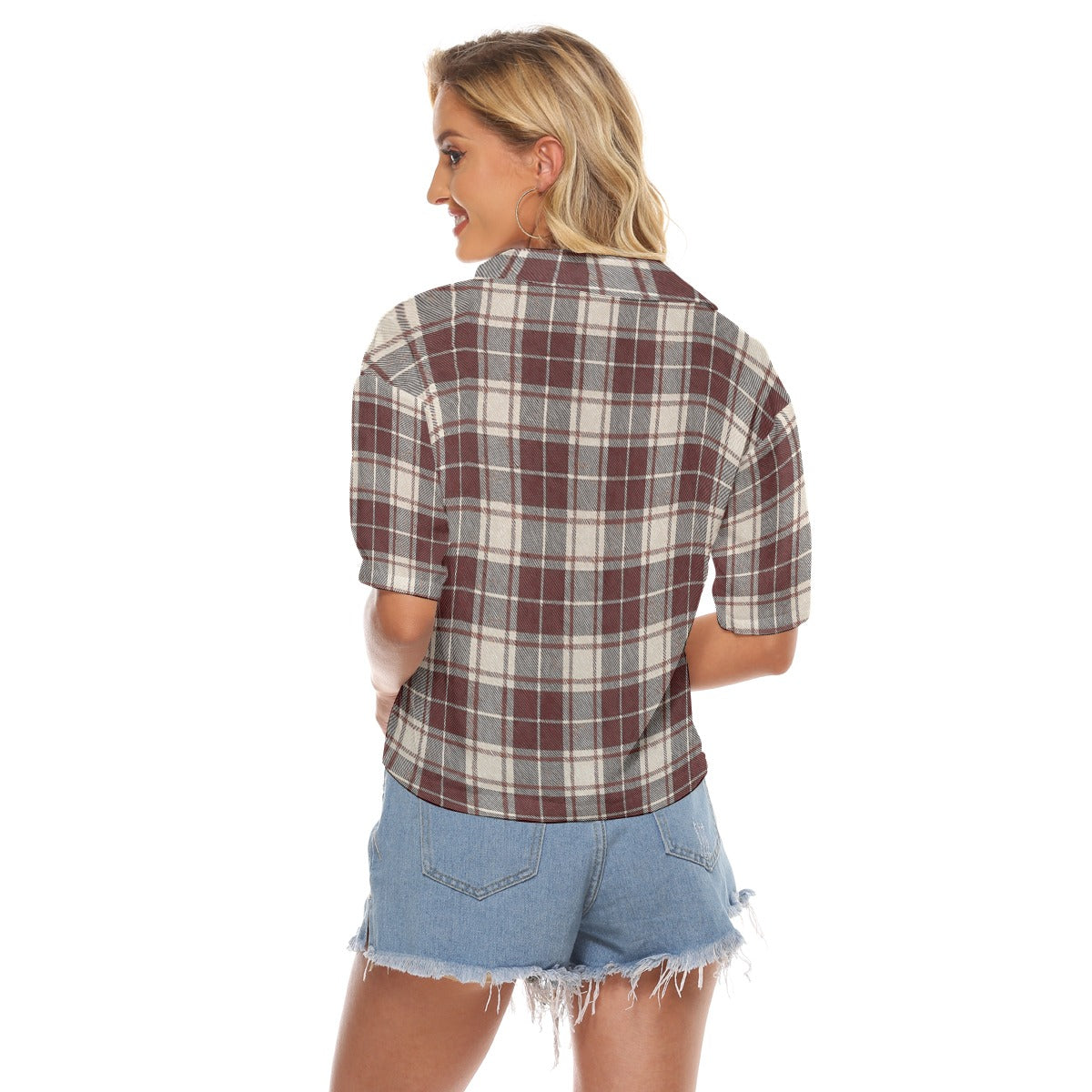 Oklahoma Tartan Plaid Sooners Women's V-neck Shirts