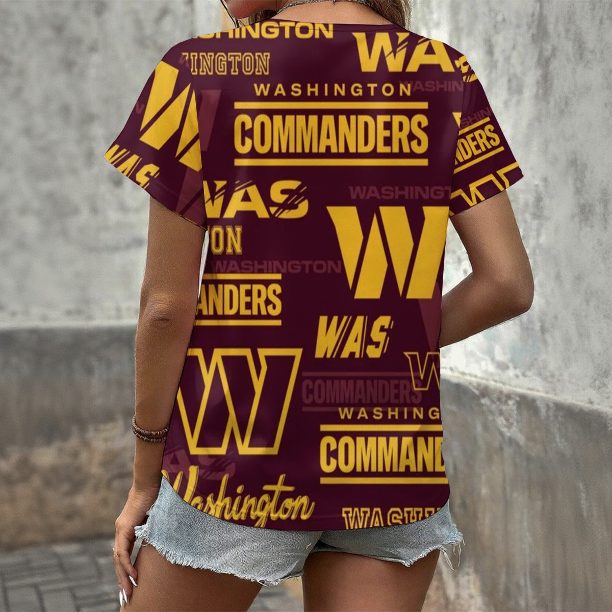 Washington Commanders Women's V-neck T-Shirt