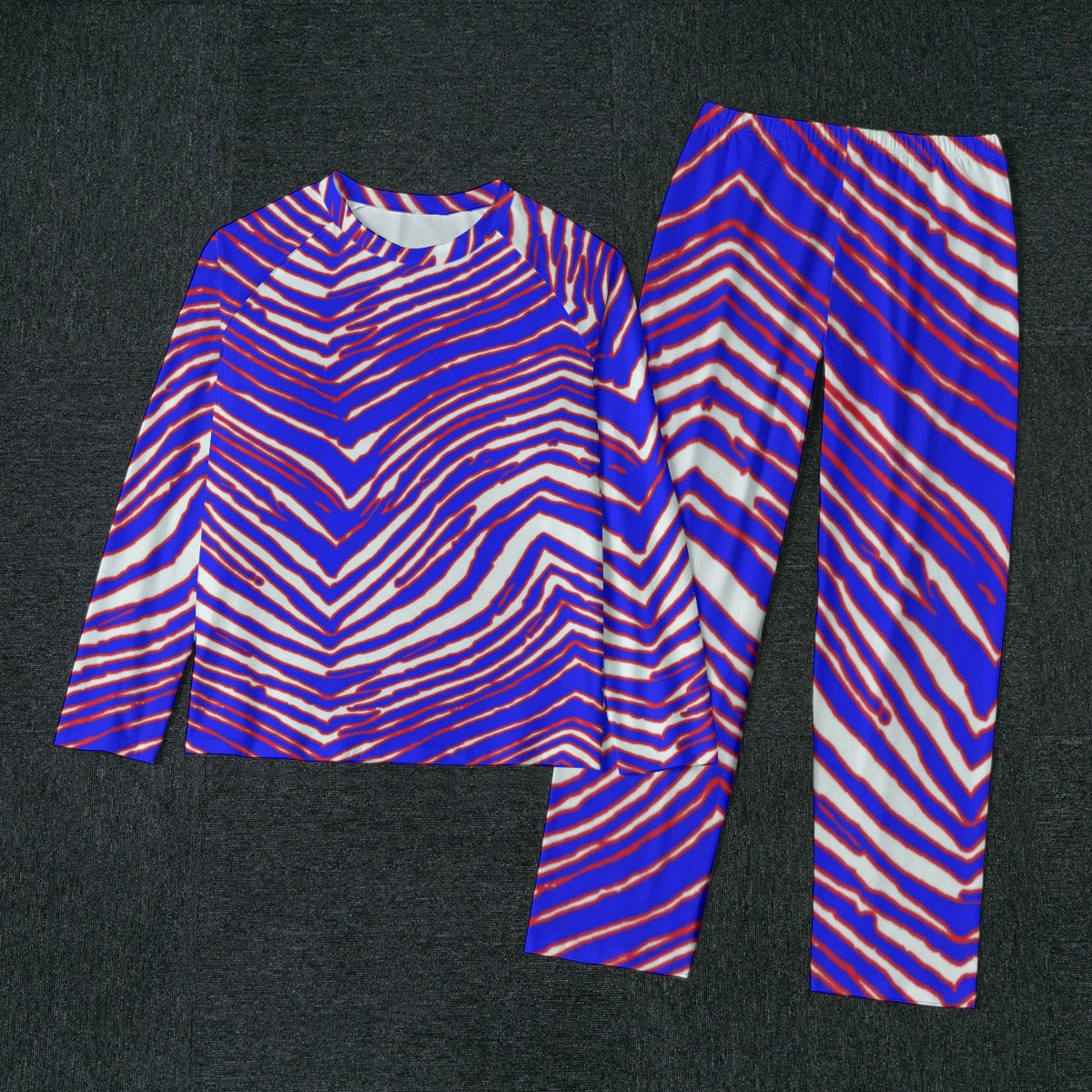 Buffalo Bills Zubaz Men's Raglan Sleeve Pajamas With Wide Ankles