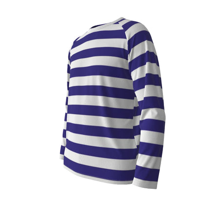 Blue and White Striped Long Sleeve Shirt – Nautical Coastal Style
