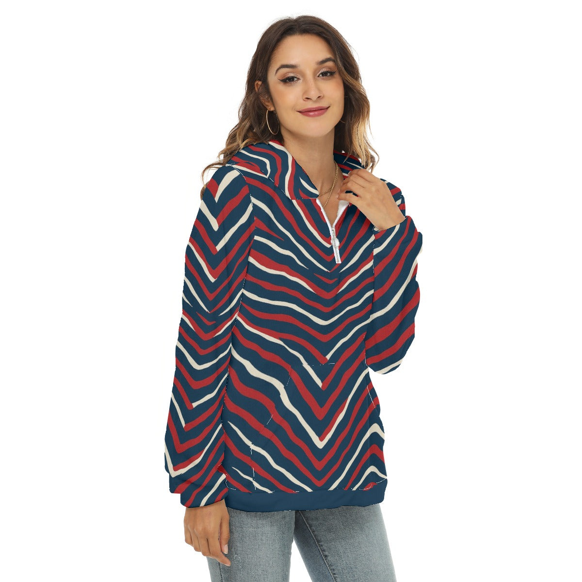 SD HUESCA Women's Borg Fleece Hoodie With Half Zip