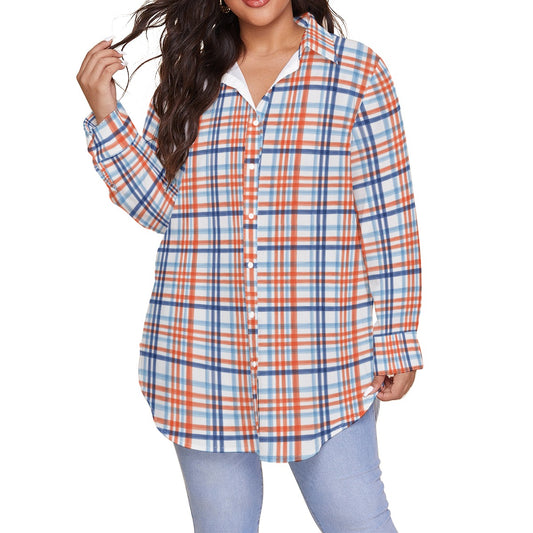 Florida - Gators tartan plaid Women's Shirt With Long Sleeve(Plus Size)