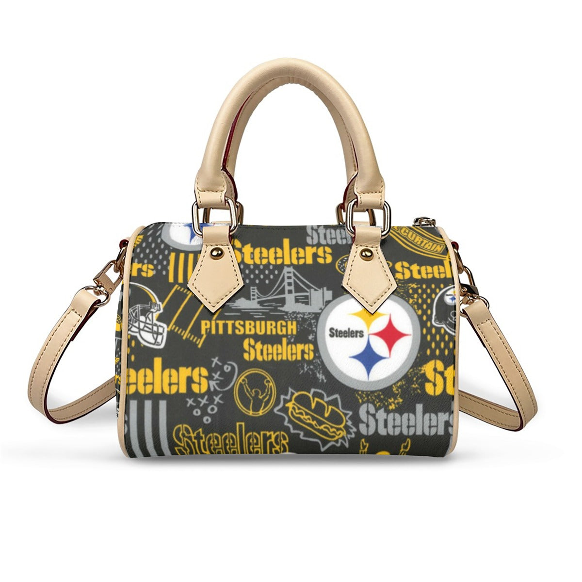 Classic Barrel-Shaped PU Leather Handbag