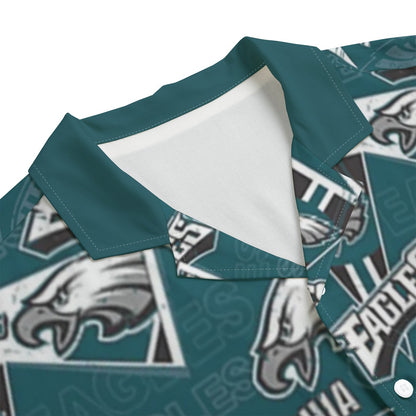 Philadelphia Football Game Day All-Over Print Men's Hawaiian Rayon Shirt | 115GSM Rayon