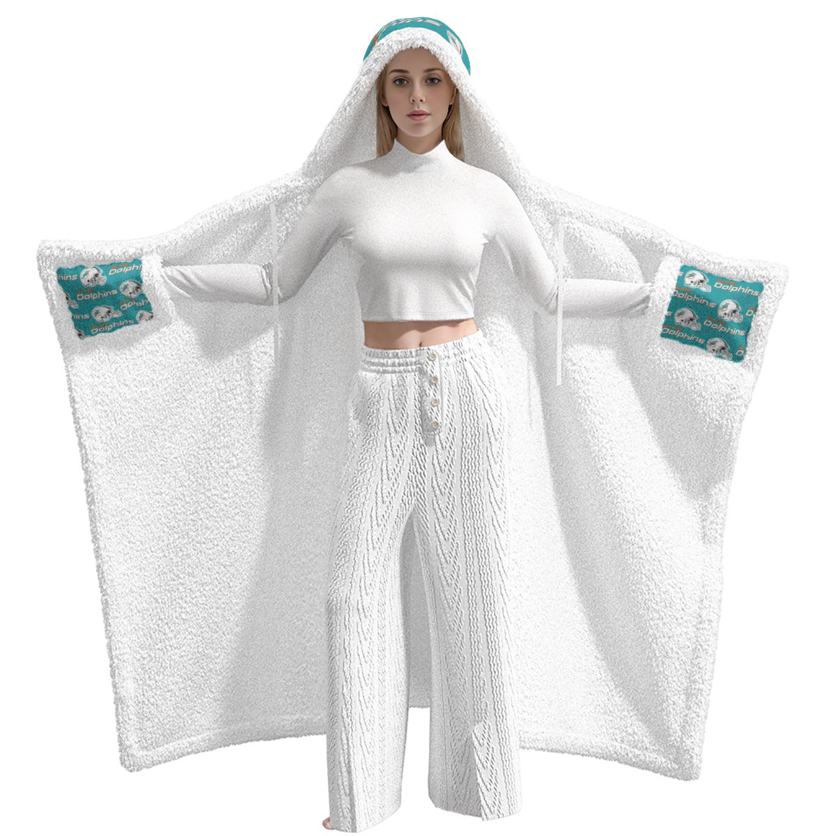 Miami Football Game Day All-Over Print Unisex Wearable Hooded Blanket
