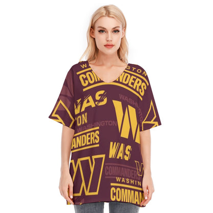 Washington Commanders Women's Bat Sleeves Blouse | 190GSM Cotton