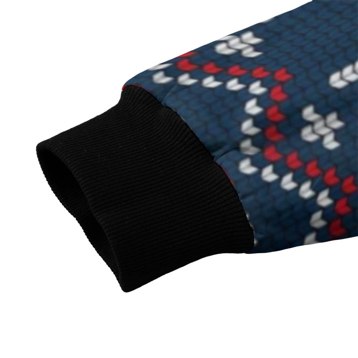 Urban Legend Knitted Christmas and New Year Snow Pattern Fleece Bomber Jacket