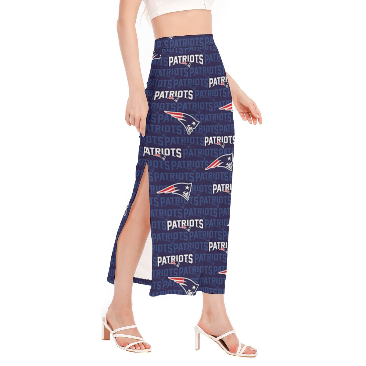 New England Football Game Day All-Over Print Women's Side Slit Skirt