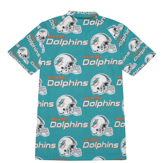 Miami Football Game Day All-Over Print Men's Short Sleeve Polo Shirt With Button Closure