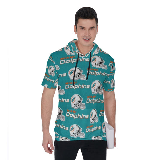 Miami Football Game Day All-Over Print Men's Short Sleeve Hoodie T-Shirt