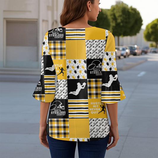 All-Over Print Women's T-shirt With 3/4 Sleeve