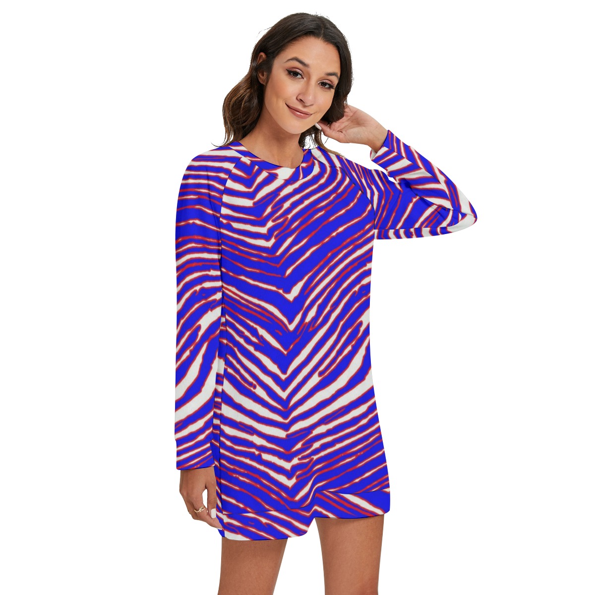 Buffalo Bills Zubaz Women's Round Neck Raglan Sleeve Sweater