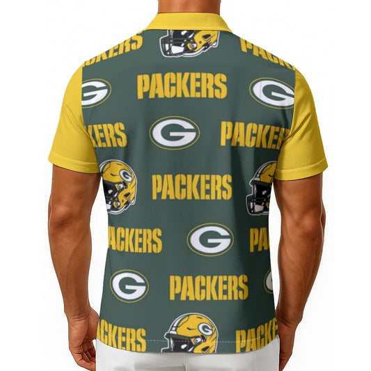 Green Bay Football Game Day All-Over Print Men's Hawaiian Shirt With Button Closure
