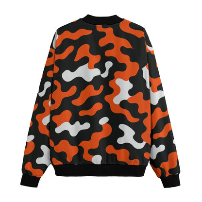 Cincinnati Bengals Camo Fleece Bomber Jacket – Orange, Black and White NFL Streetwear