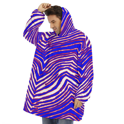Buffalo Bills Zubaz Unisex Sherpa Fleece Hoodie Blanket