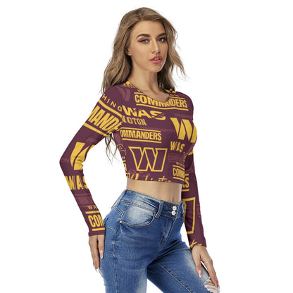 Washington Commanders Women's Round Neck Crop Top T-Shirt