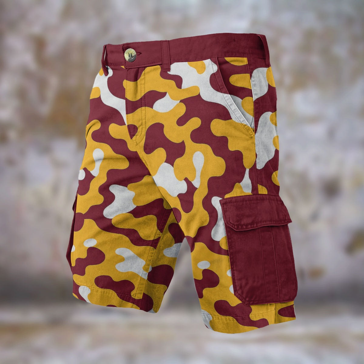 Urban Legend Washington Commanders Burgundy Gold White Camo Cargo Shorts