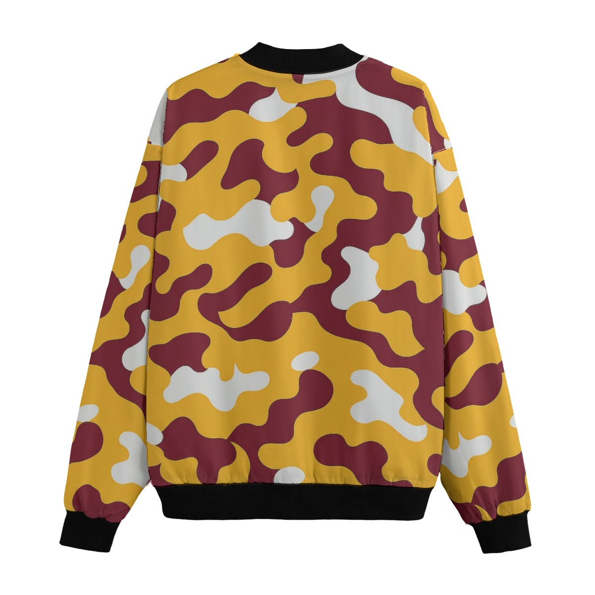 Washington Commanders Camo Fleece Bomber Jacket – Burgundy, Gold and Black NFL Streetwear