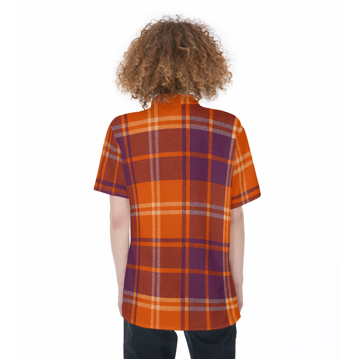 Clemson Tartan Plaid Women's Short Sleeve Shirt With Pocket