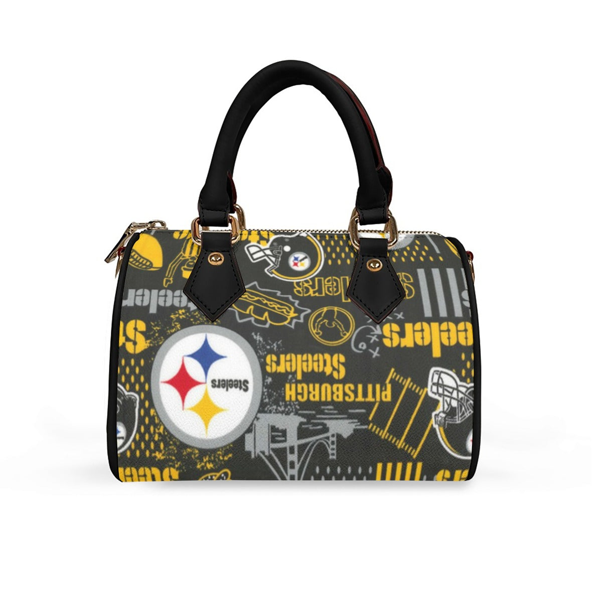 Classic Barrel-Shaped PU Leather Handbag
