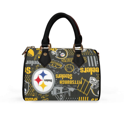 Classic Barrel-Shaped PU Leather Handbag