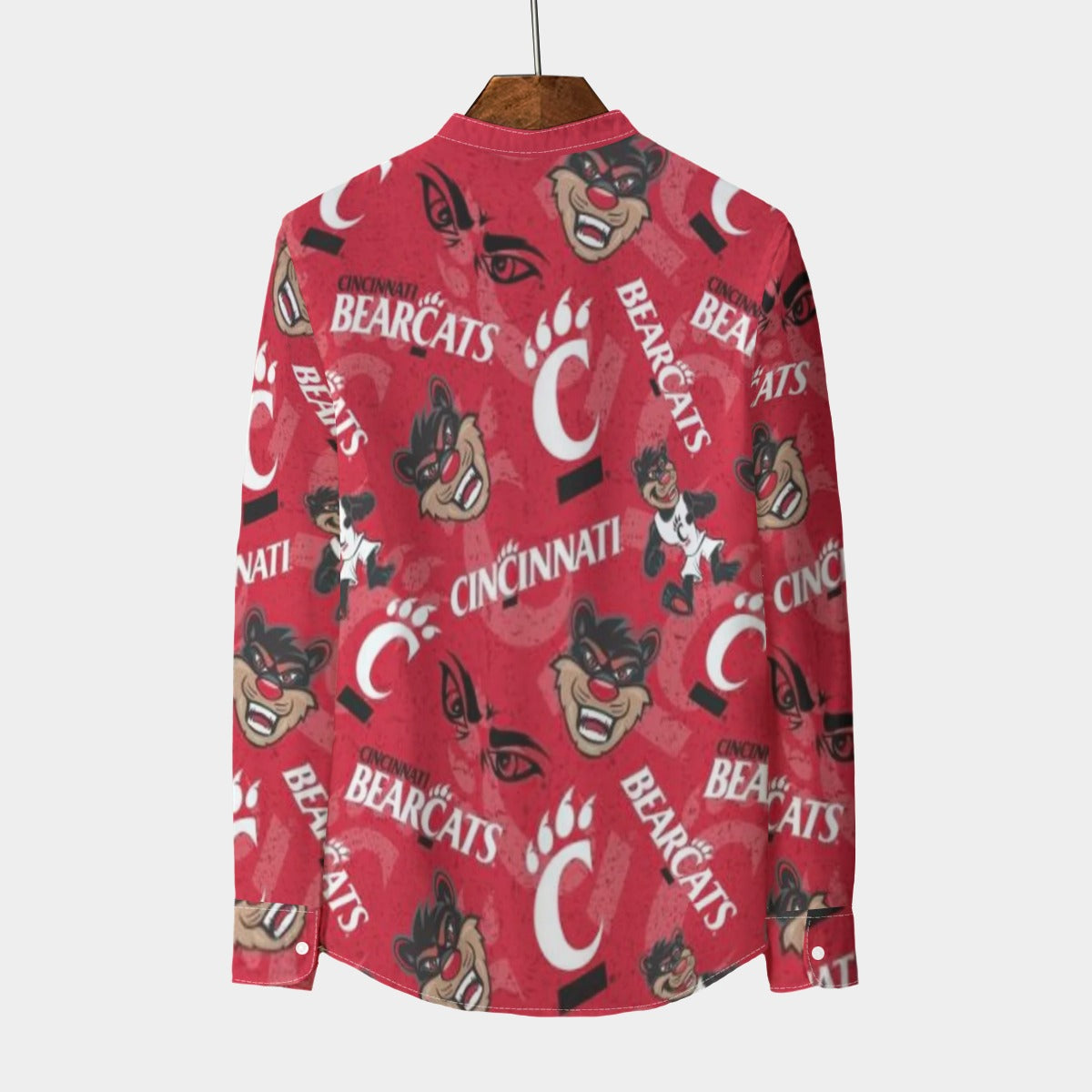 Cincinnati - Bearcats Stand Collar Shirt With Long Sleeve|110GSM Imitation Flax