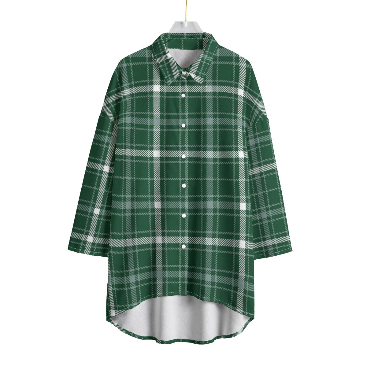 Michigan State Tartan Plaid Spartans Women's Chiffon Shirt With Elbow Sleeve