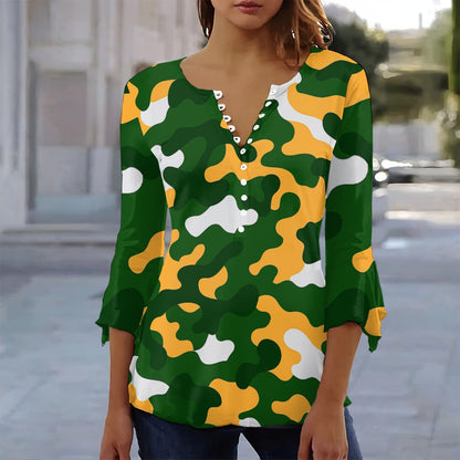 Green Bay Football Game Day All-Over Print Women's T-shirt With 3/4 Sleeve