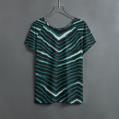 Philadelphia Football Game Day All-Over Print Women's Round Neck T-shirt With Raglan Sleeve
