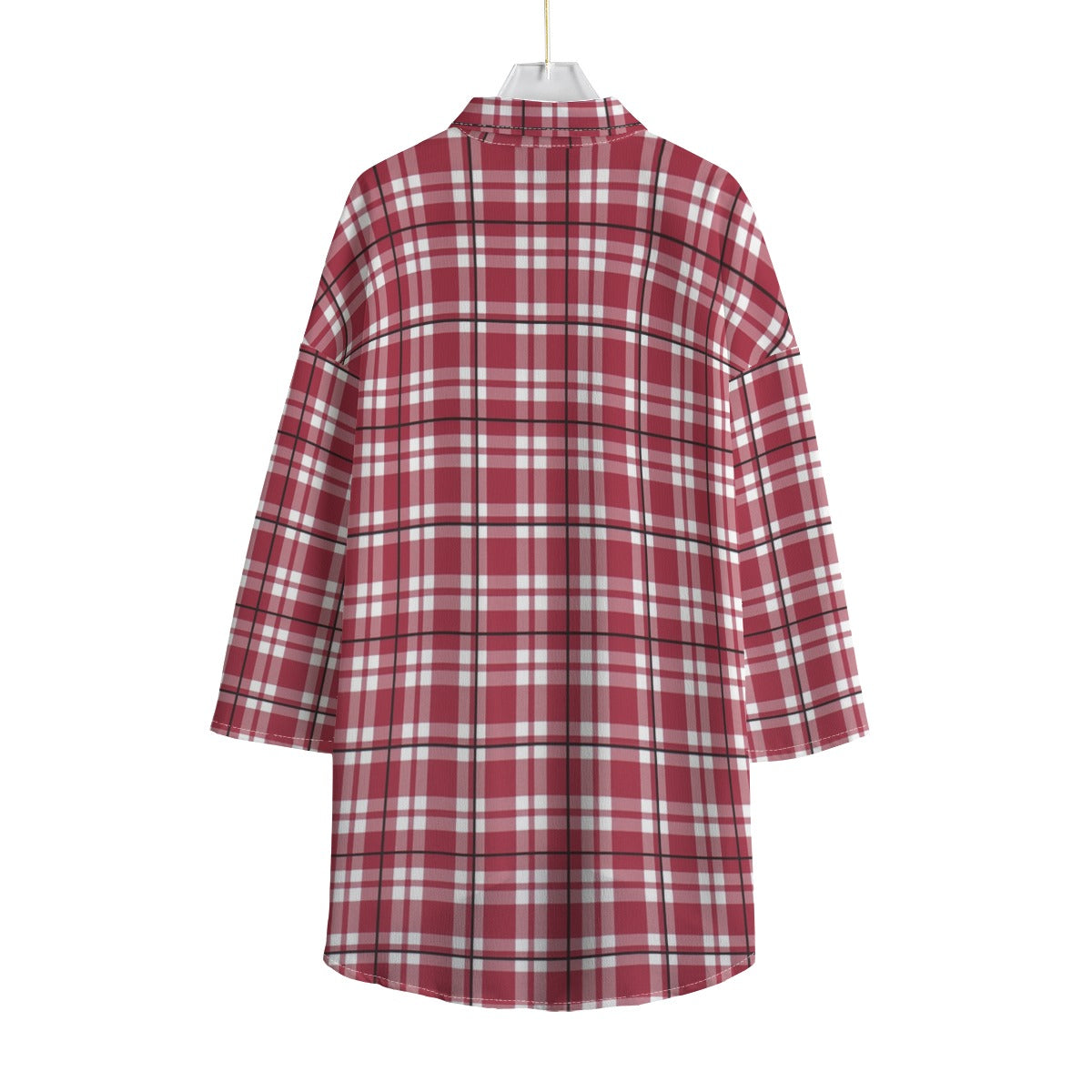 Alabama - Crimson Tide tartan plaid Women's Chiffon Shirt With Elbow Sleeve