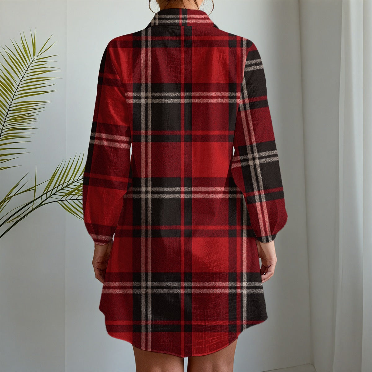 Cincinnati - Bearcats Tartan Plaid Women's Long Sleeve Shirt Dress