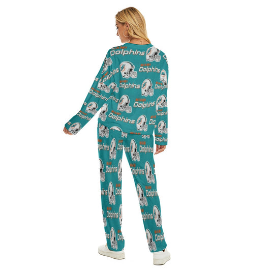Miami Football Game Day All-Over Print Women's Pajama Suit