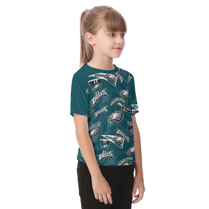 Philadelphia Football Game Day All-Over Print Kid's Raglan Sleeve T-shirt
