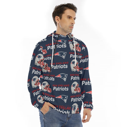 New England Football Game Day All-Over Print Men's Hoodie With Placket Double Zipper
