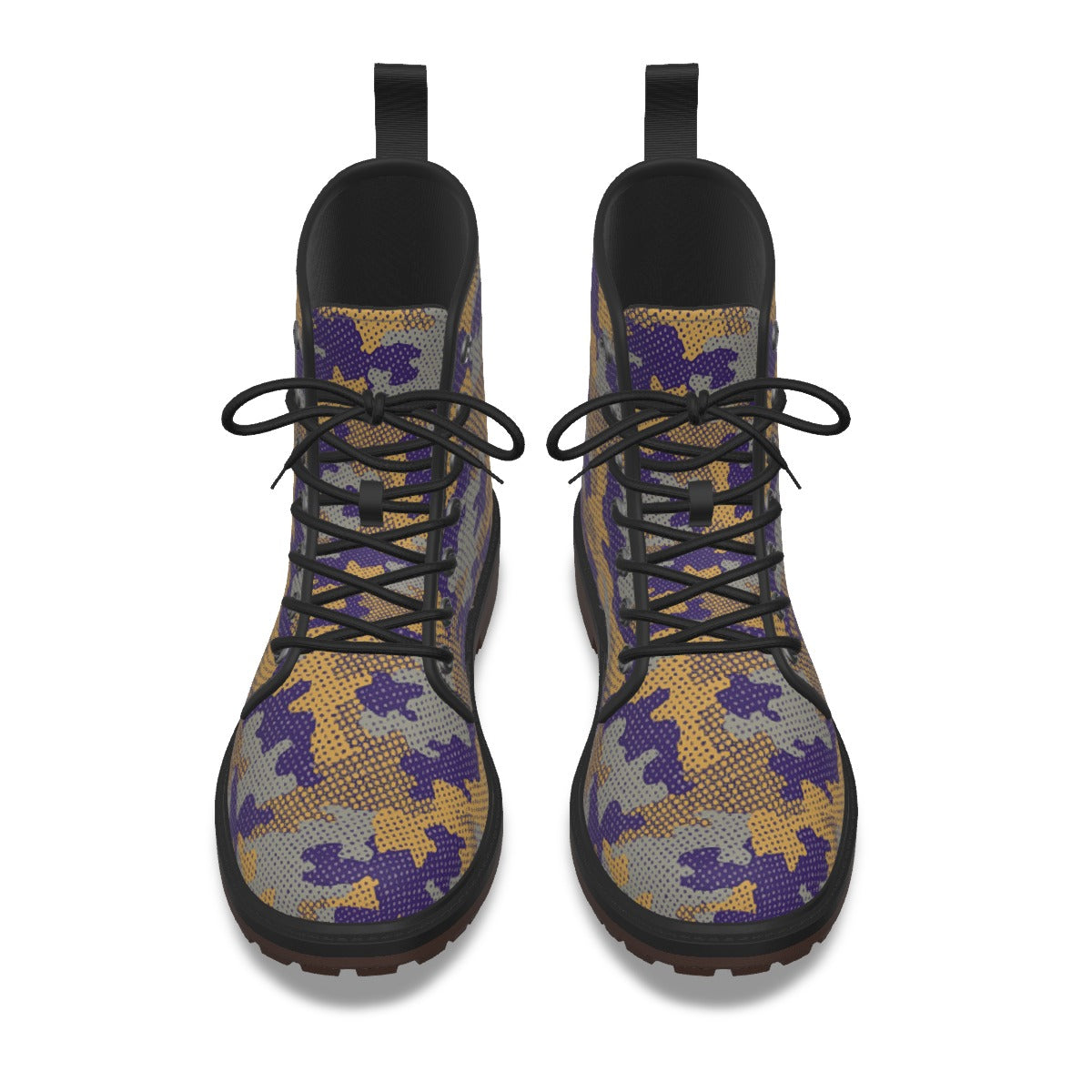 Urban Legend Washington Purple and Gold Camo Martin Short Boots – Huskies-Inspired Streetwear for Ga